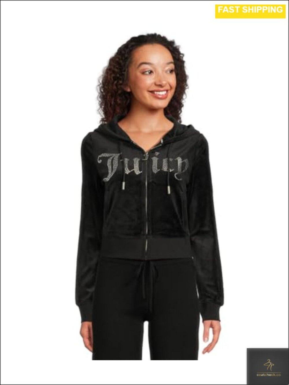 Bling Zip Up Track Jacket Classic Fit Long Sleeve Hoodie